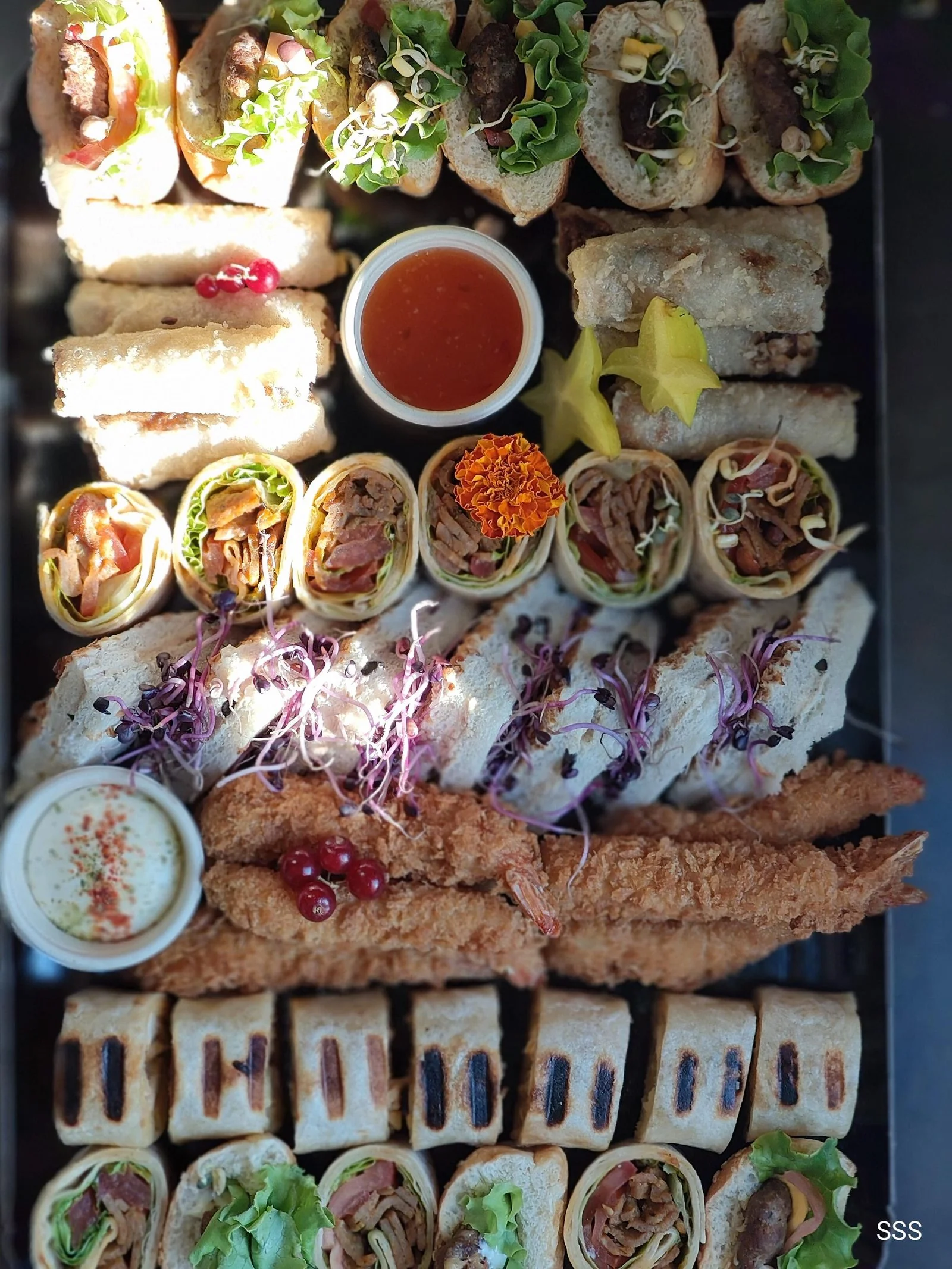 Plateau traiteur nems wraps et sandwichs