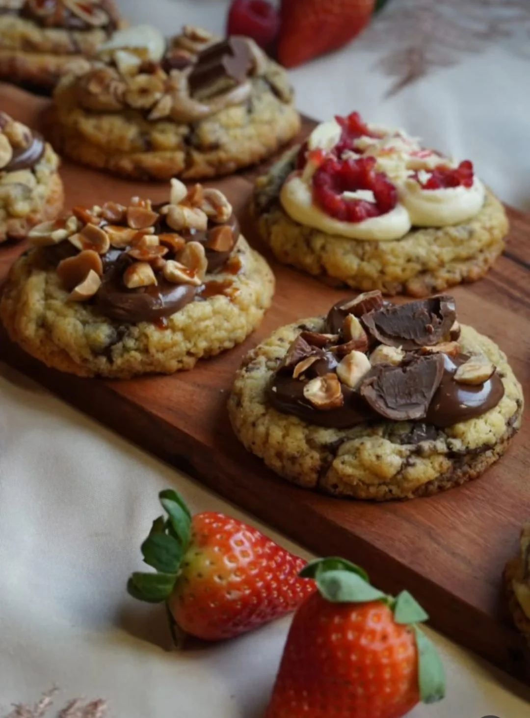 Cookies moelleux avec toppings gourmands