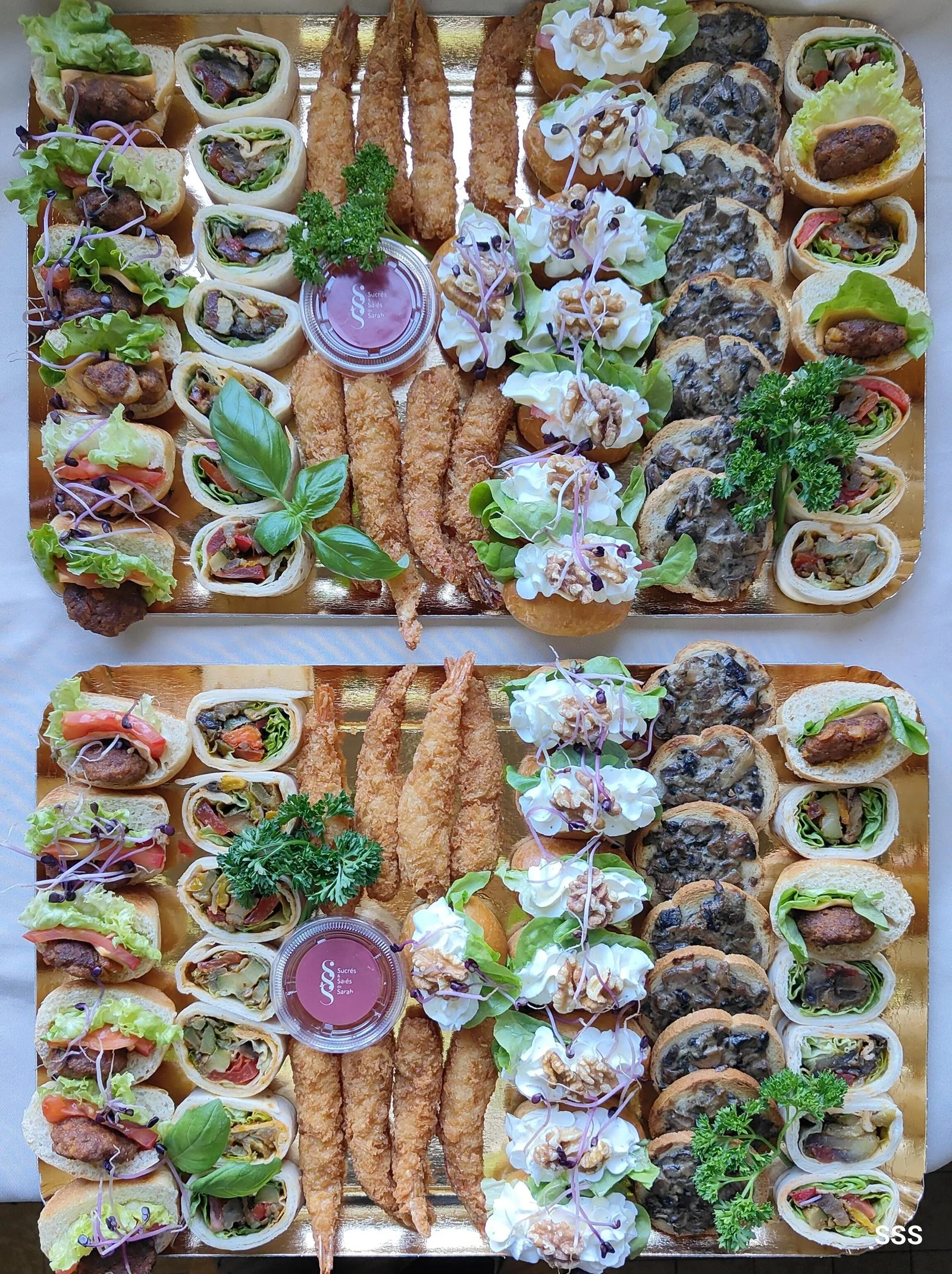 Plateau traiteur bouchées et wraps